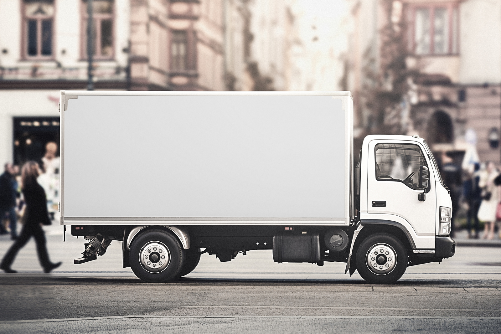 Free Food Delivery Truck Mockup PSD Template
