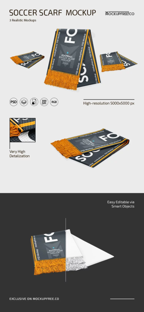 Football Soccer Scarf Mockup