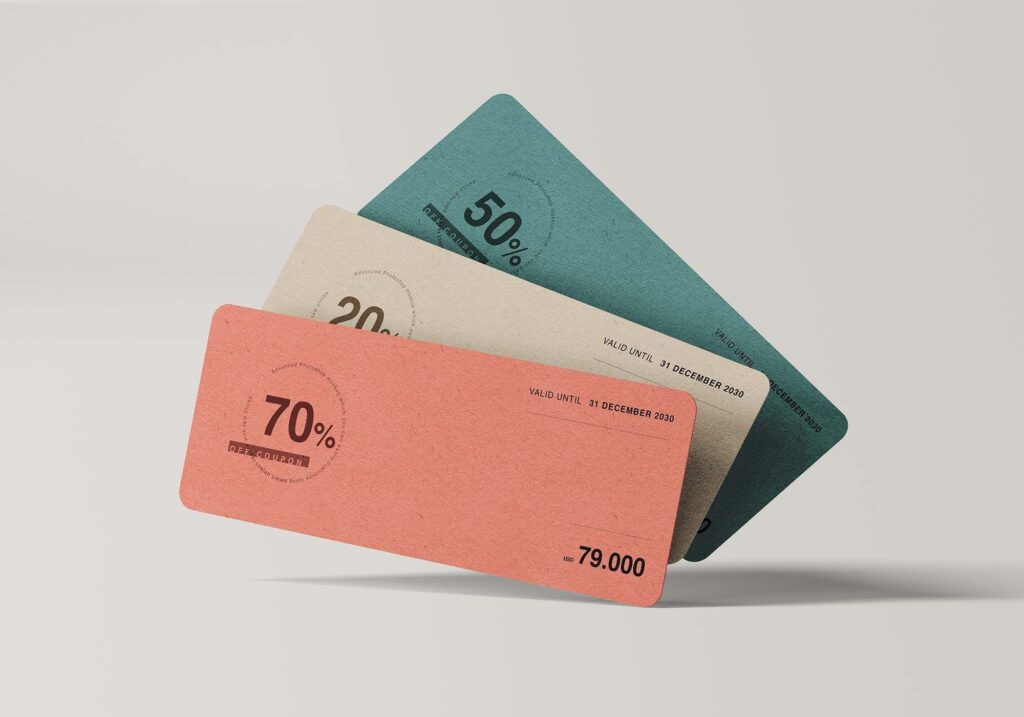 Formal Coupon Card Mockup Set