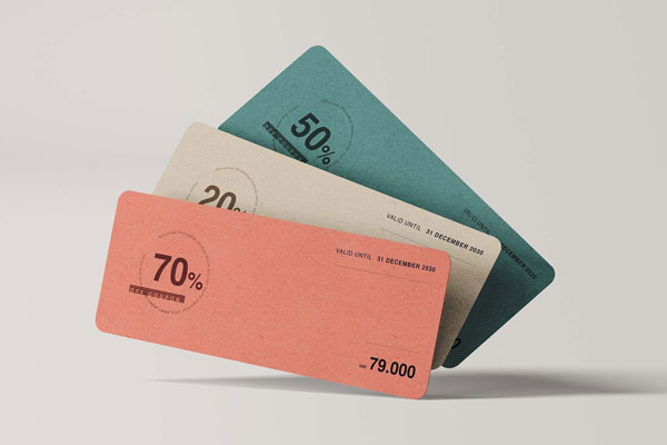 Formal Coupon Card Mockup Set