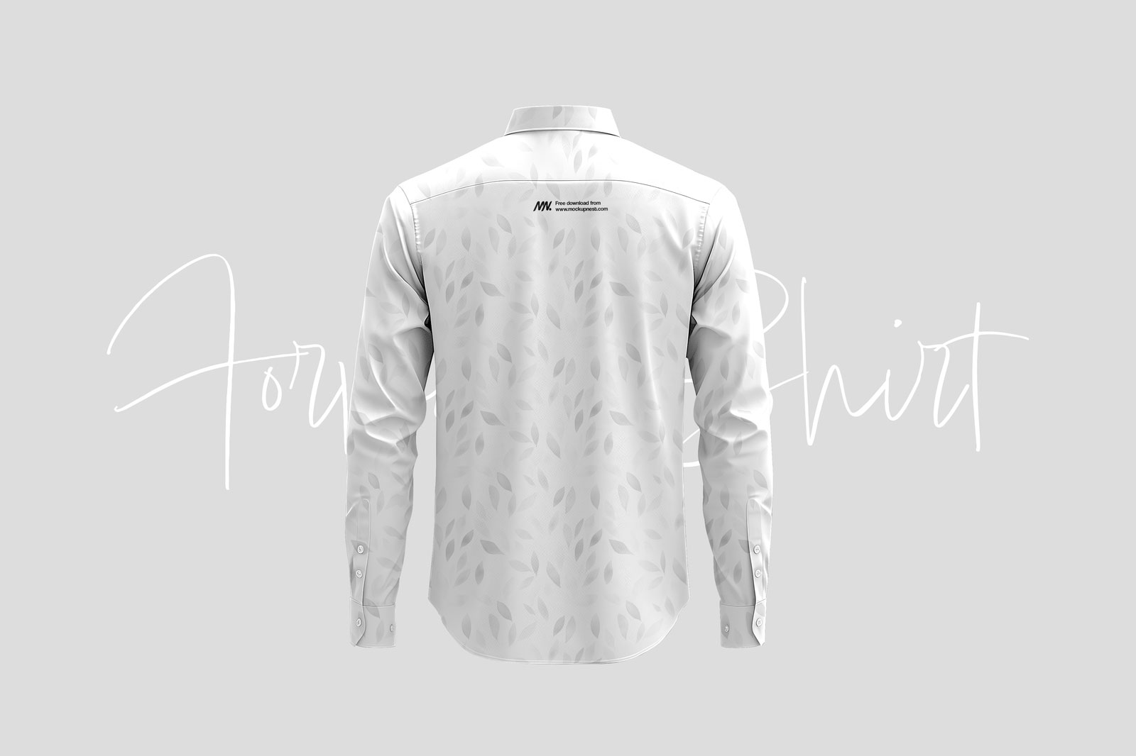 Free Formal Long Sleeve Shirt Mockup From Back Side PSD Template