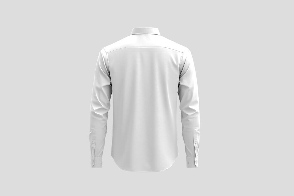 Formal Long Sleeve Shirt Mockup From Back Side