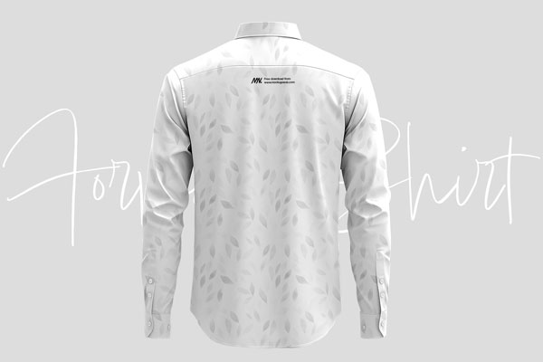 Formal Long Sleeve Shirt Mockup From Back Side