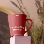 Front Sight of Tape Ceramic Mug Mockup
