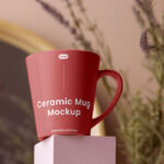 Front Sight of Tape Ceramic Mug Mockup