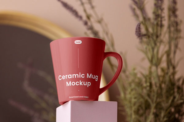 Front Sight of Tape Ceramic Mug Mockup