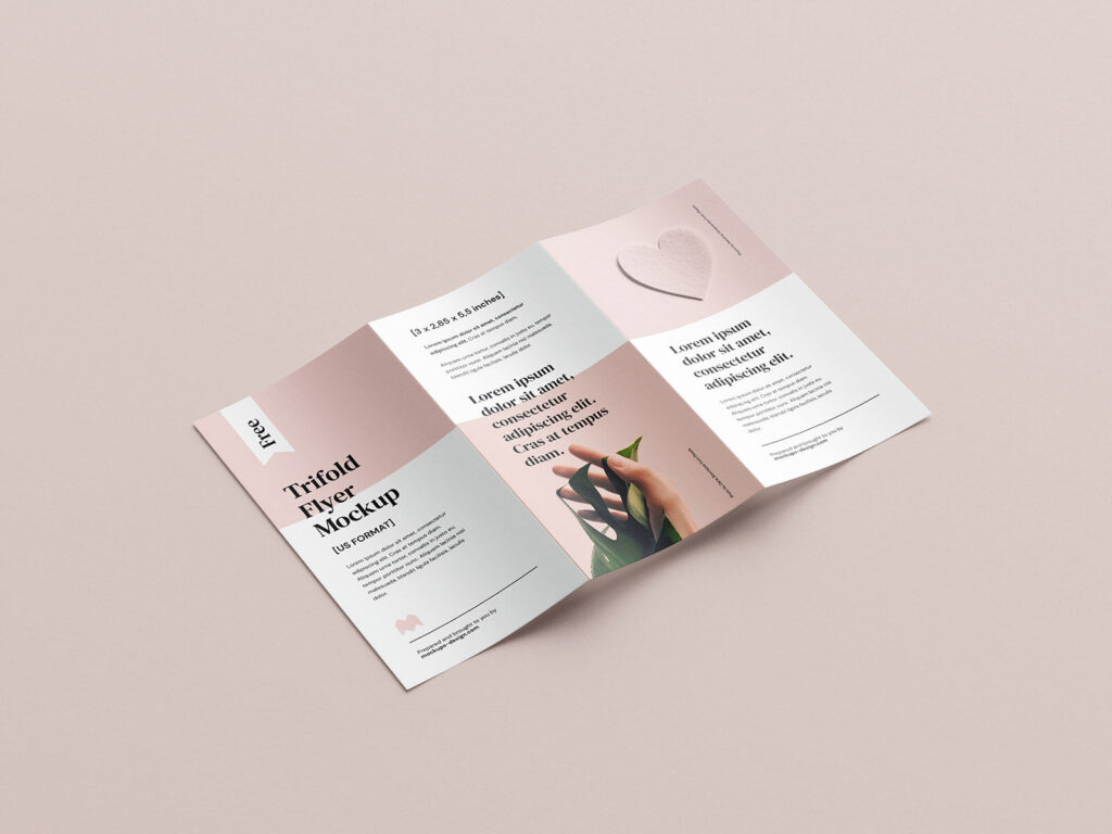Four 285×55 In Tri-Fold Flyer / Brochure Mockups