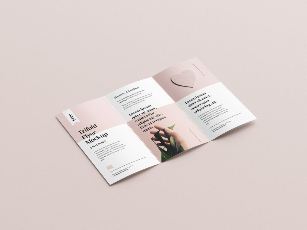 Four 285×55 In Tri-Fold Flyer / Brochure Mockups