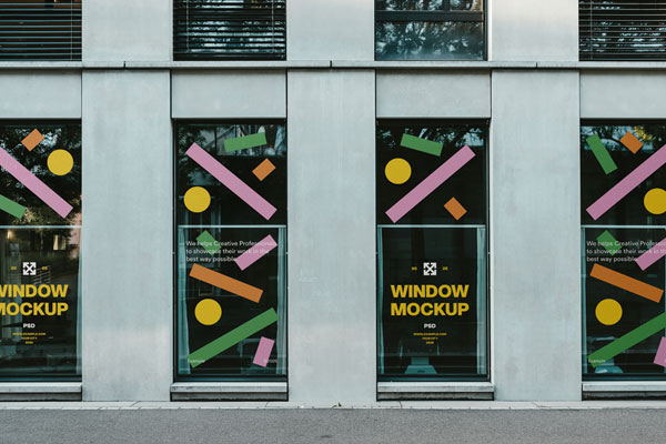 Four Front View Window Mockups