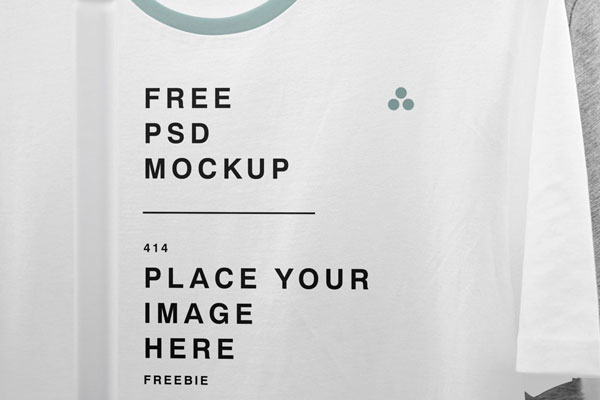 Four Hanging T-Shirt Mockup with Cloth-Hangers