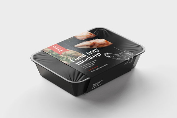 Four Horizontal Food Tray Mockups