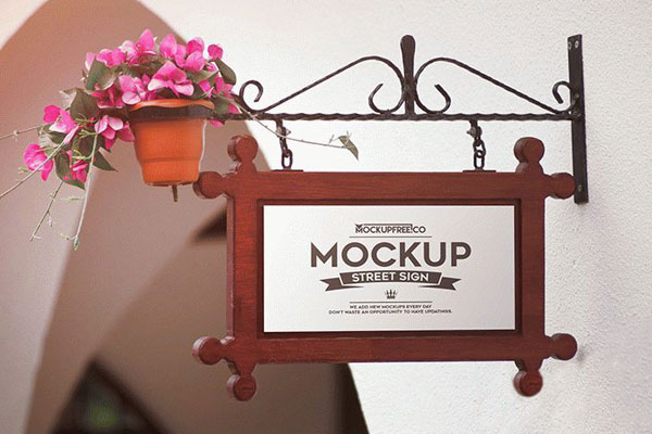 Four Mockups of Street Signs in Different Models