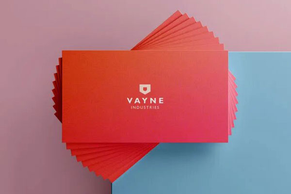 Four Sets of Stacked Business Cards Mockups