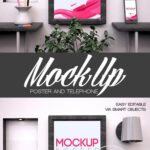 Frame and Phone in a Desirable Setup Mockup