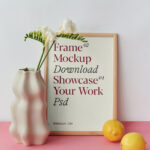 Frame Mockup with Vase and Lemons in Front View