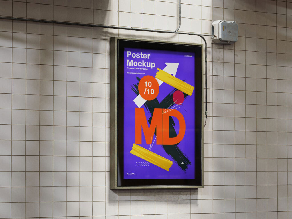 Framed Citylight Poster Mockup