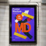 Framed Citylight Poster Mockup