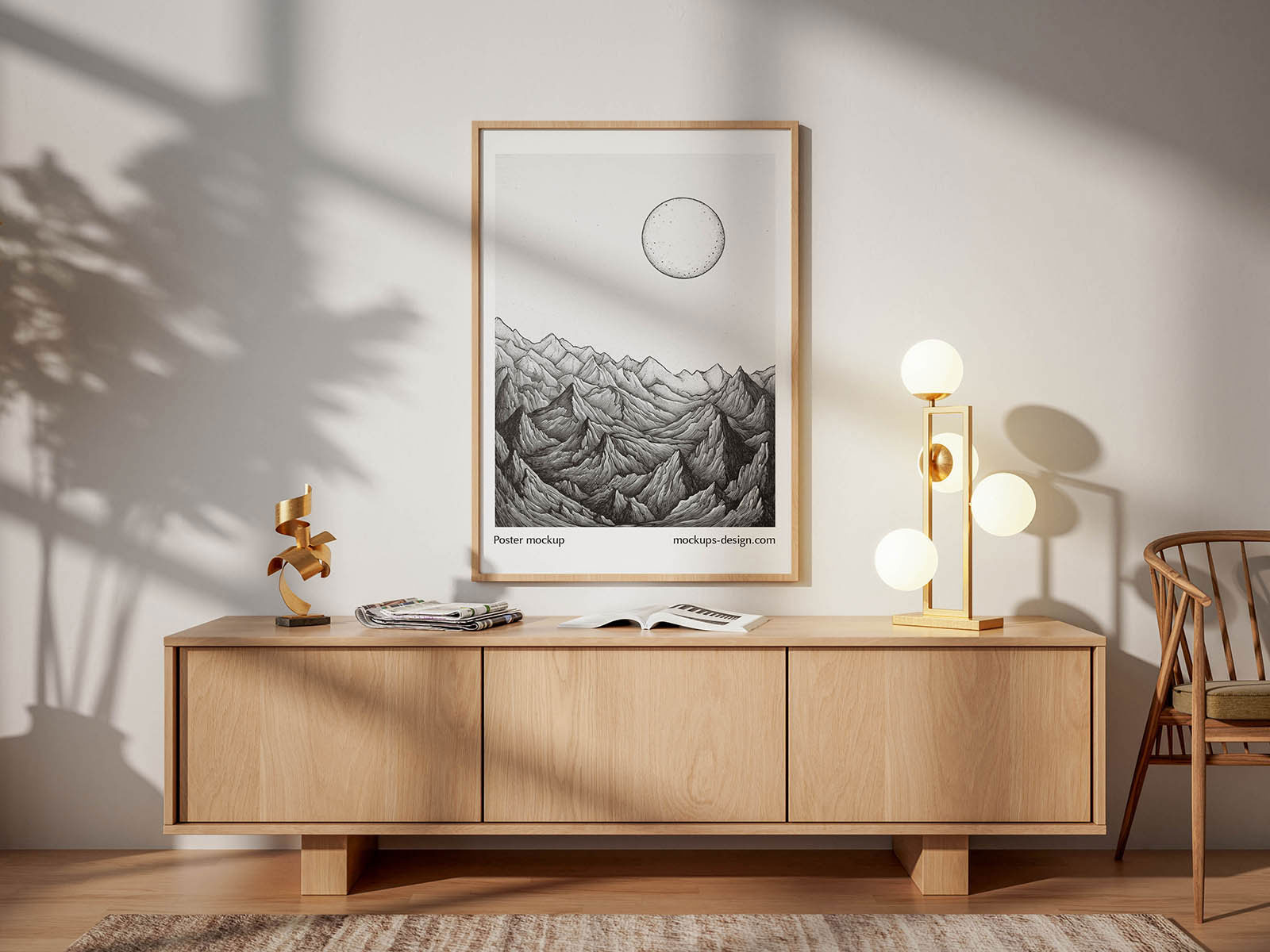 Free Framed Poster Mockup PSD Template