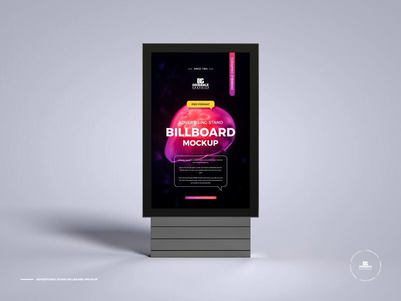 Framed Vertical Stand Billboard Mockup