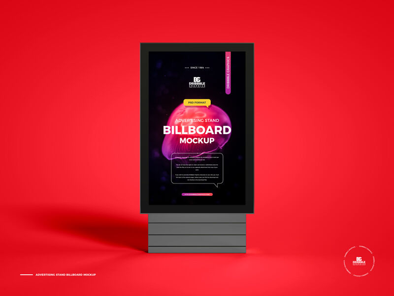 Framed Vertical Stand Billboard Mockup