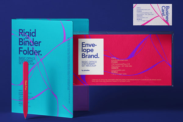 Basic Stationery Set Mockup