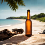 Beer Bottle Mockup on the Beach