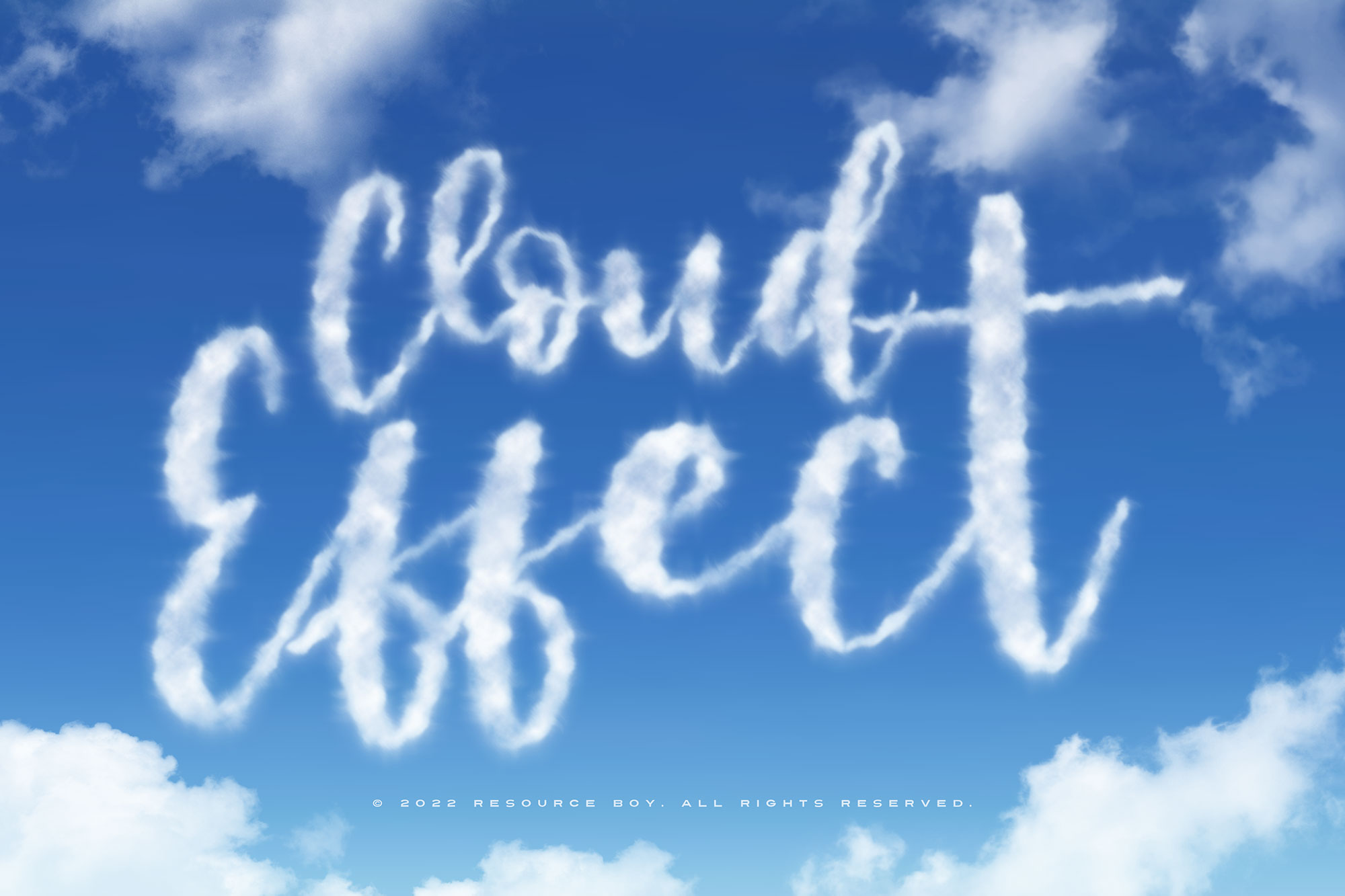 Free Cloud Text Effect PSD Template