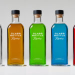 Glass Bottle Mockup with Liquid