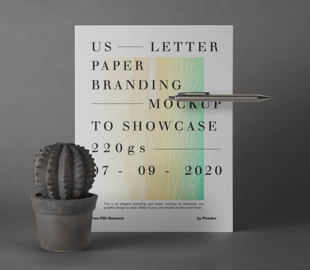 Letterhead Paper and a Pen Mockup