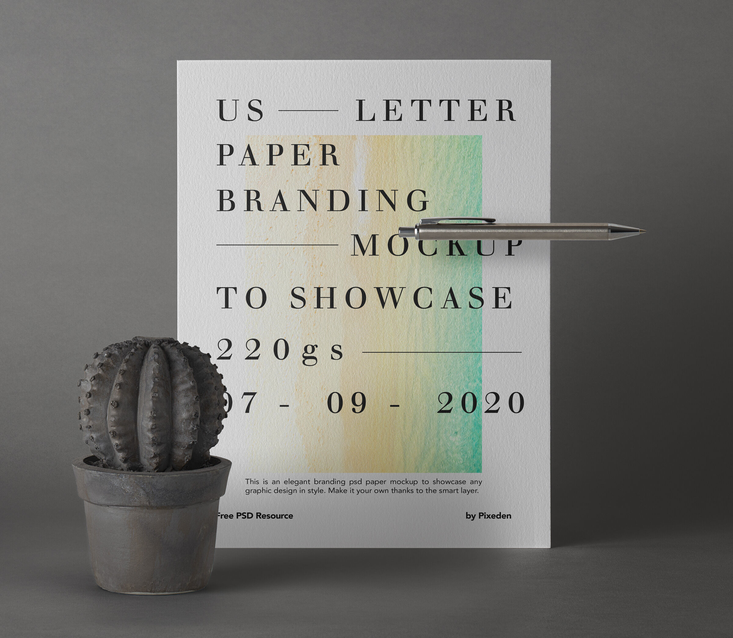 Free Letterhead Paper and a Pen Mockup FREE PSD