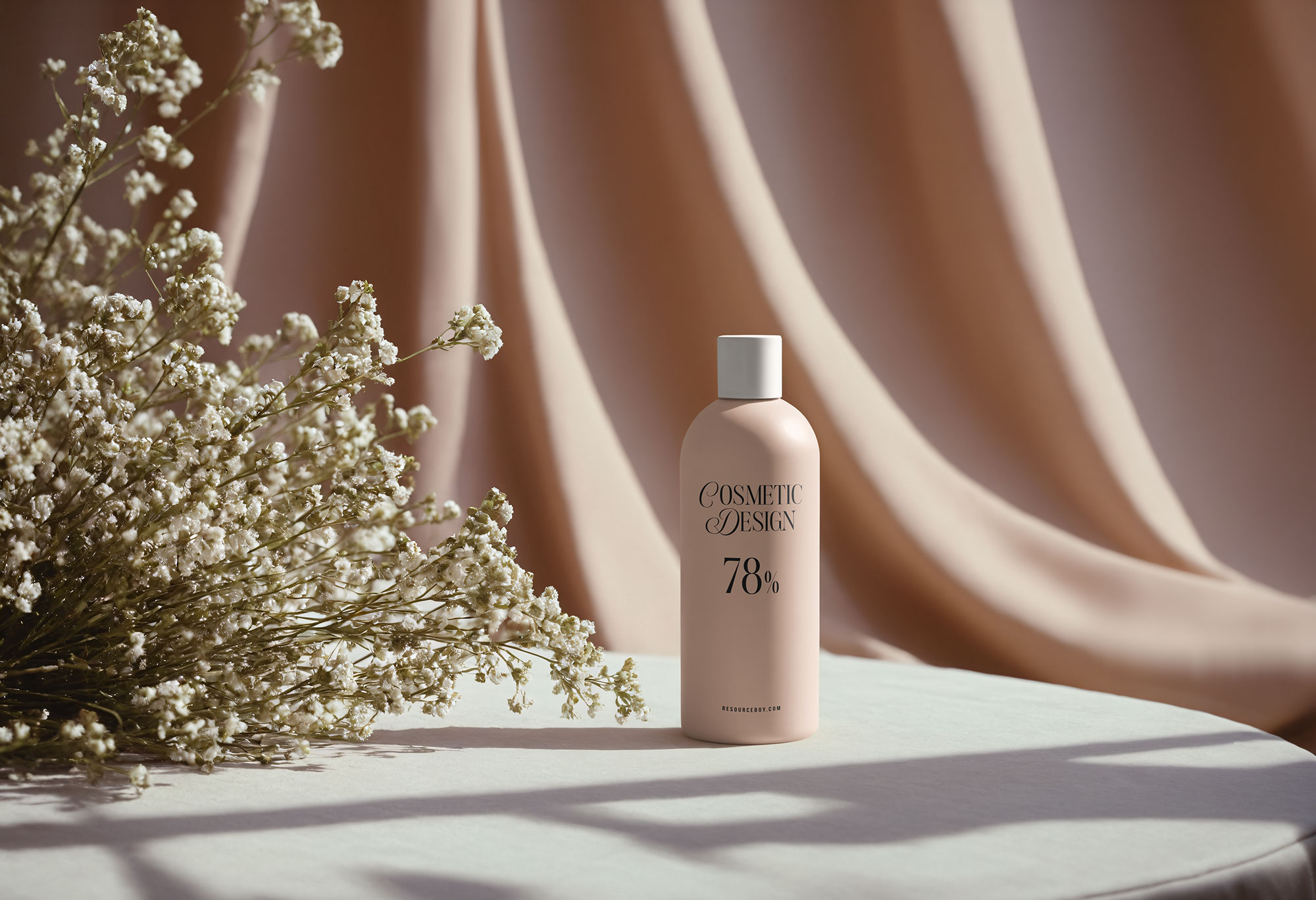 Free Minimalist Cosmetic Bottle Mockup PSD Template