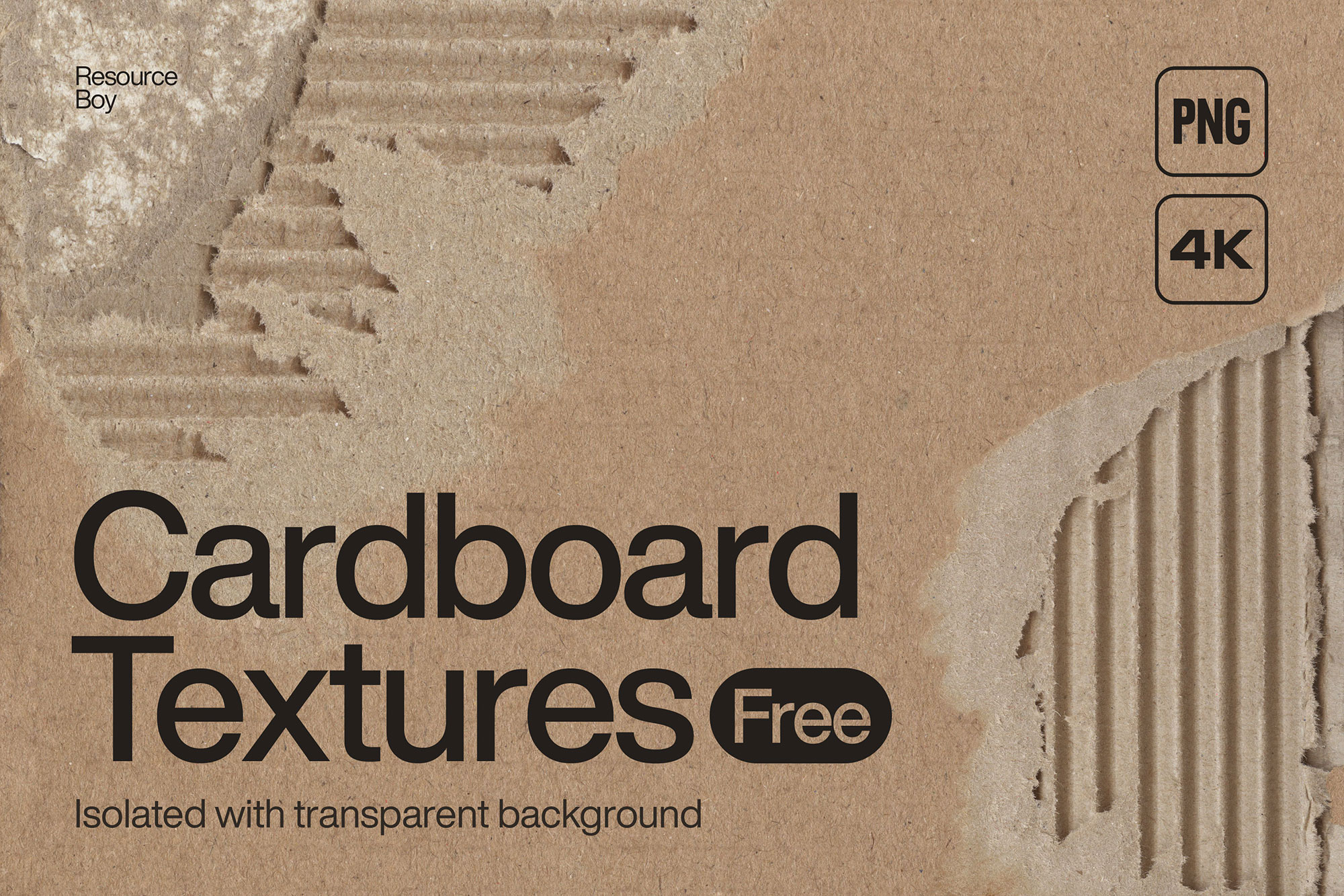 Free Torn Cardboard Textures Transparent PNG Background
