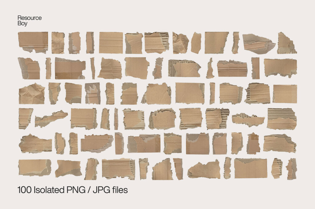 100 Torn Cardboard Textures