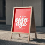 Wooden A Frame Store Sign Mockup