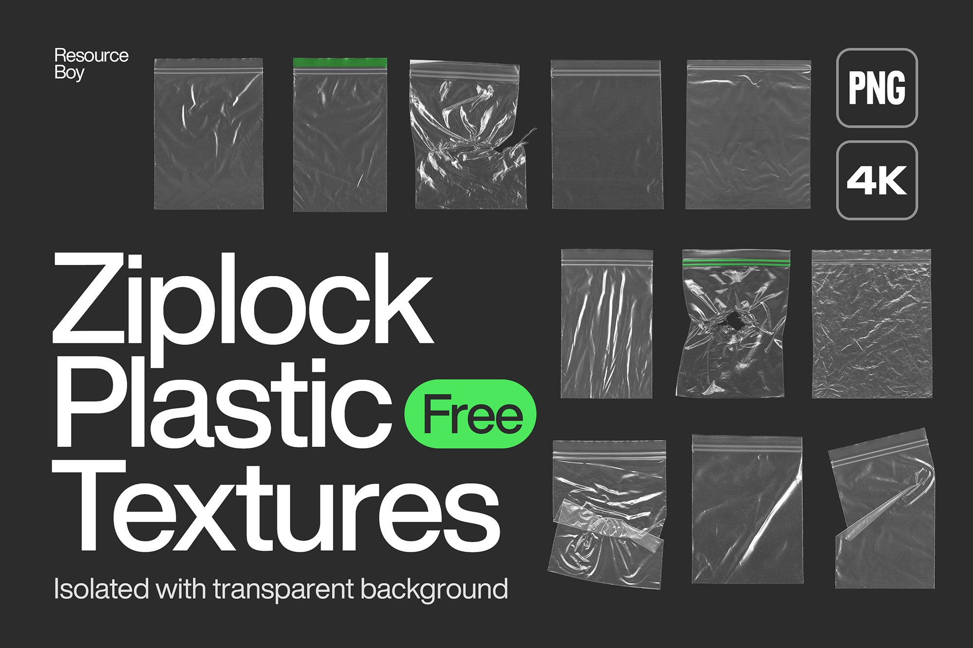 Free Ziplock Plastic Bag Textures - PNG Transparent Background