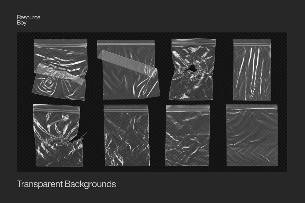50 Ziplock Plastic Bag Textures