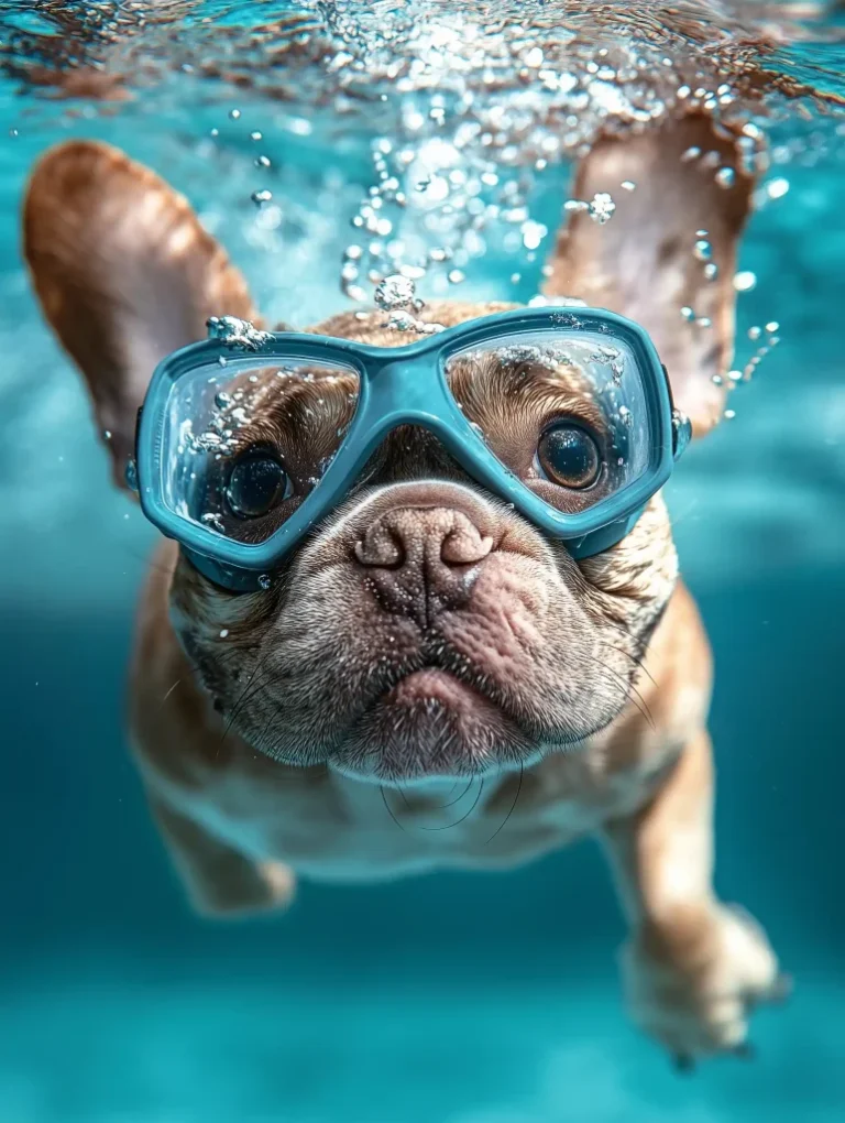French Bulldog Underwater Portrait