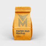 Front and 3/4 View of 3 Paper Bag Mockups