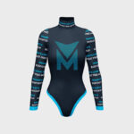Front and 3/4 View of 3 Women’s Long-Sleeved Bodysuit Mockups