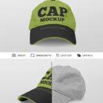 Two Front and 3/4 View Cap Mockups