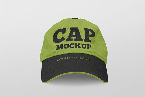 Two Front and 3/4 View Cap Mockups