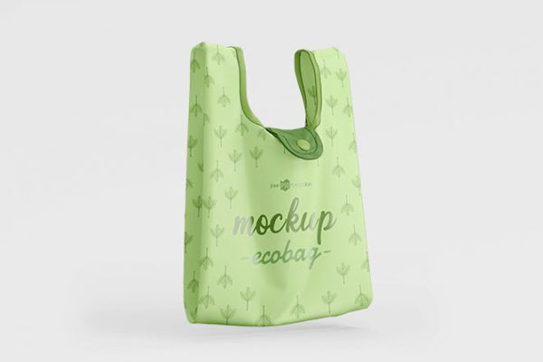 Front and 3/4 View of Two Floating Bag Mockups