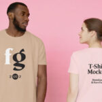 Front and Back of the T-Shirt on a Man and Woman Mockup