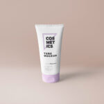 Front and Center Standing Flip Cap Tube Packaging Mockup