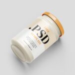 Front and Perspective View of 3 Cream Jar Mockups