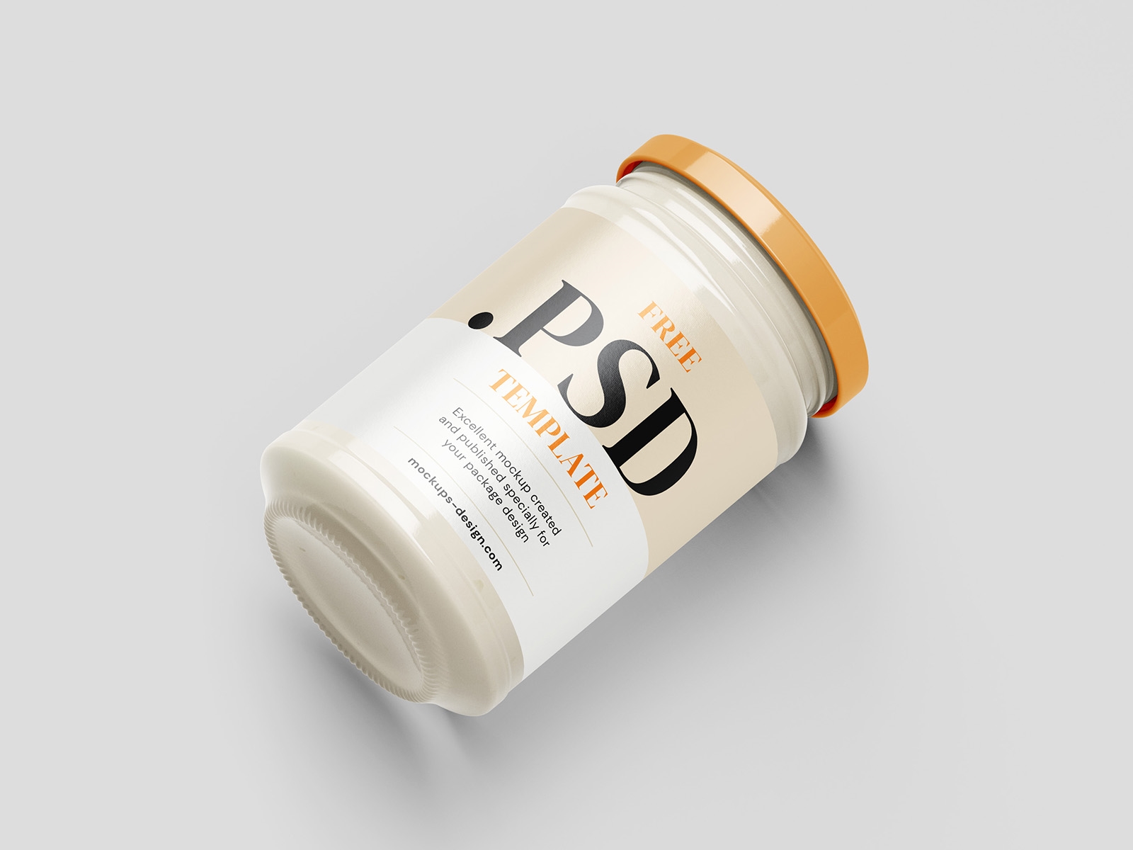 Front and Perspective View of 3 Cream Jar Mockups FREE PSD