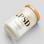 Front and Perspective View of 3 Cream Jar Mockups