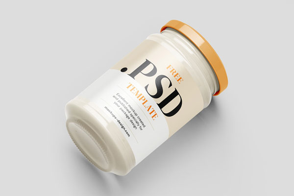 Front and Perspective View of 3 Cream Jar Mockups