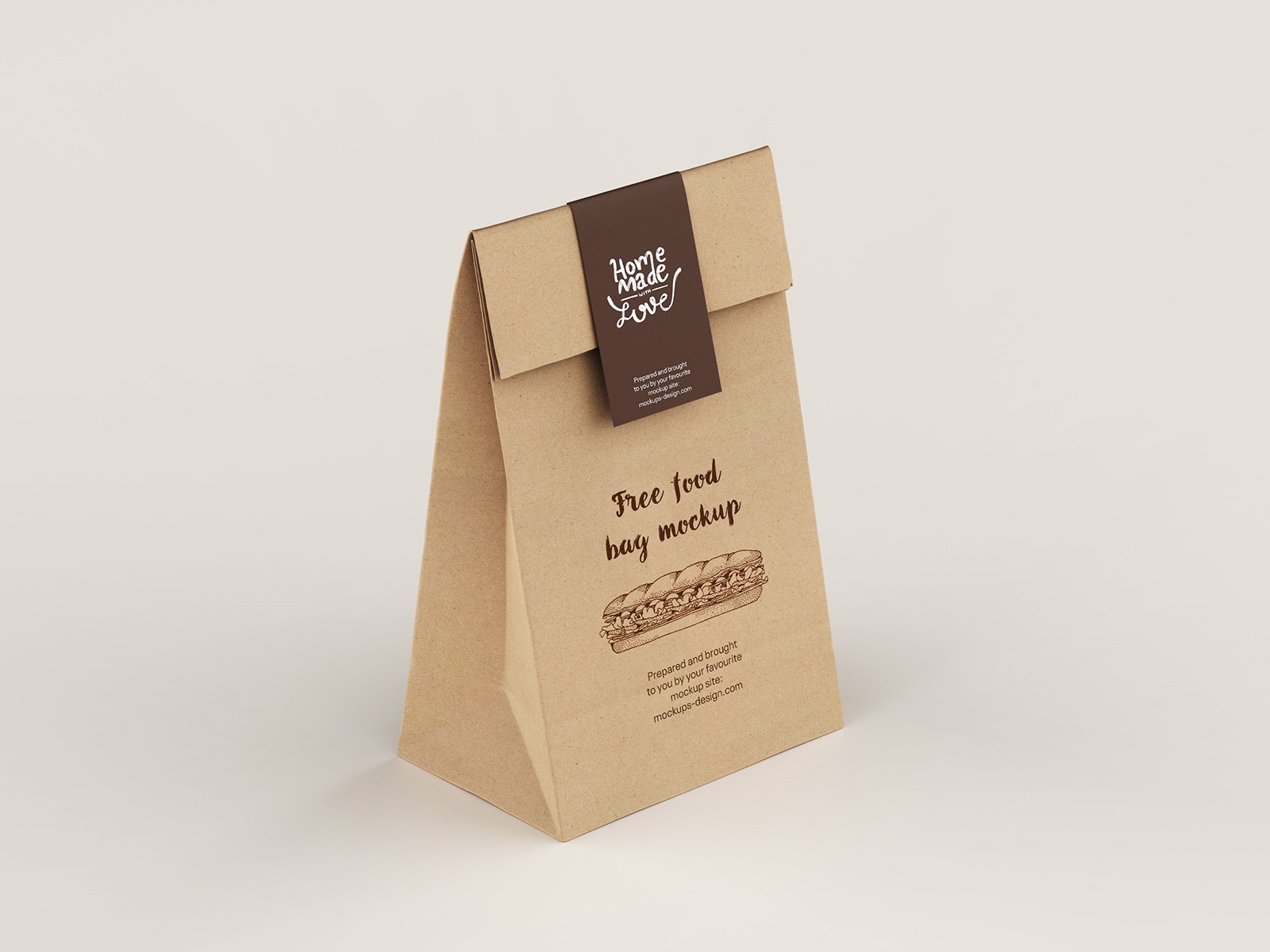 Front and Perspective View of 3 Paper Delivery Bag Mockups FREE PSD