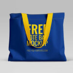 Front and Perspective View of 3 Tote Bag Mockups